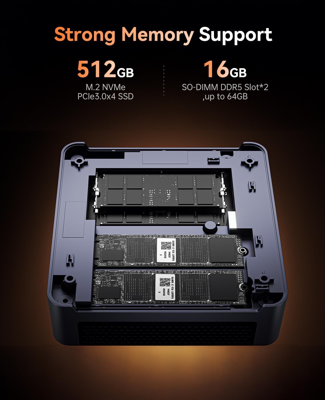 KAMRUI AM21 Mini Gaming PC Ryzen 9 6900HX (Up to 4.9Ghz), Mini Desktop Computer, 16GB DDR5 4800 MHz 512GB SSD, Dual LAN, Dual NVMe PCIe 4.0 SSD Slots, WiFi 6, BT5.2, 4K@60Hz ,Business, Office, Home