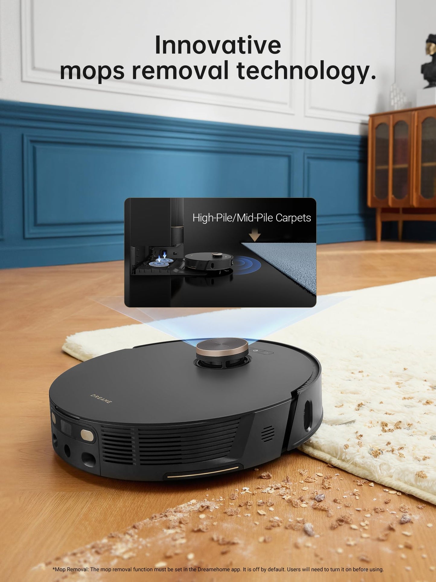 DREAME L20 Ultra Robot Vacuum and Mop with Mop-Extend, Auto Mop Removal & Raising, Washing and Drying, 7000Pa Suction, Self-Emptying, Self-Refilling, AI Obstacle Avoidance
