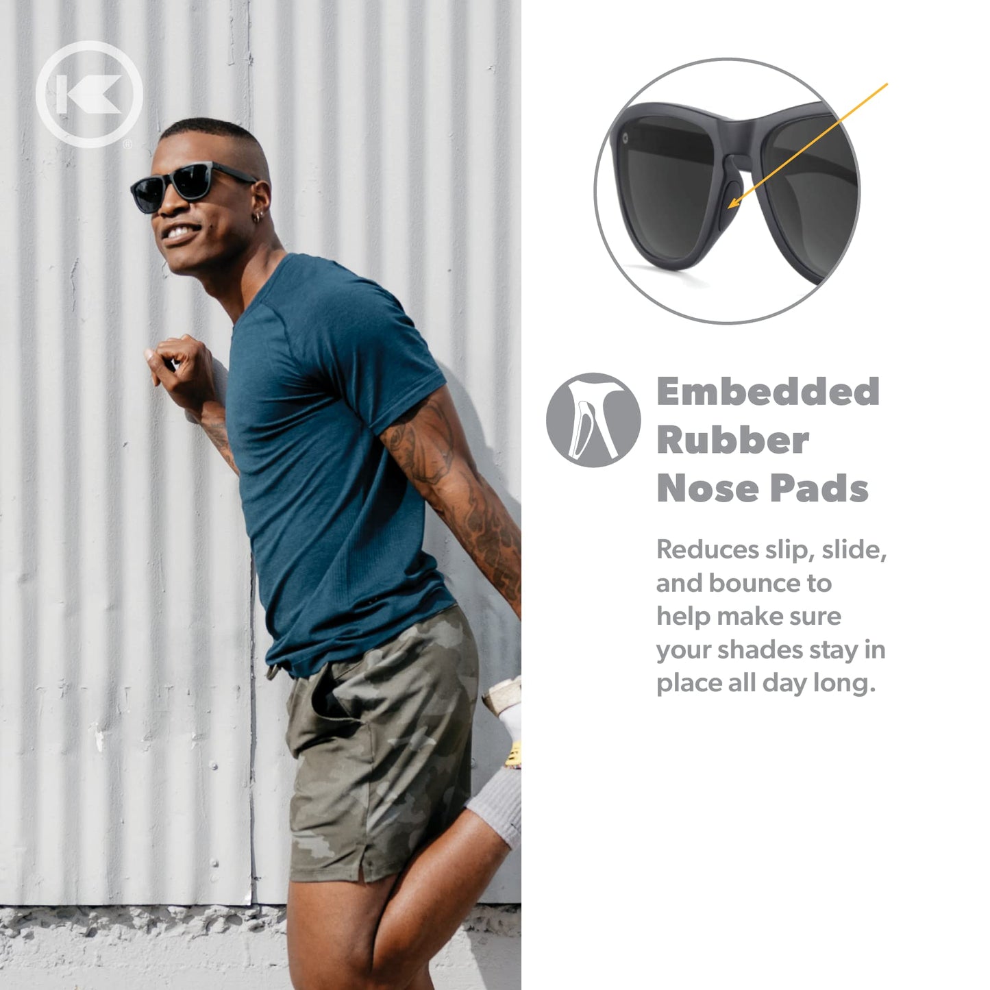 Knockaround Premiums Sport - Polarized Sunglasses For Running & Fitness (Matte Black on Black Frame/Polarized Black Lenses)