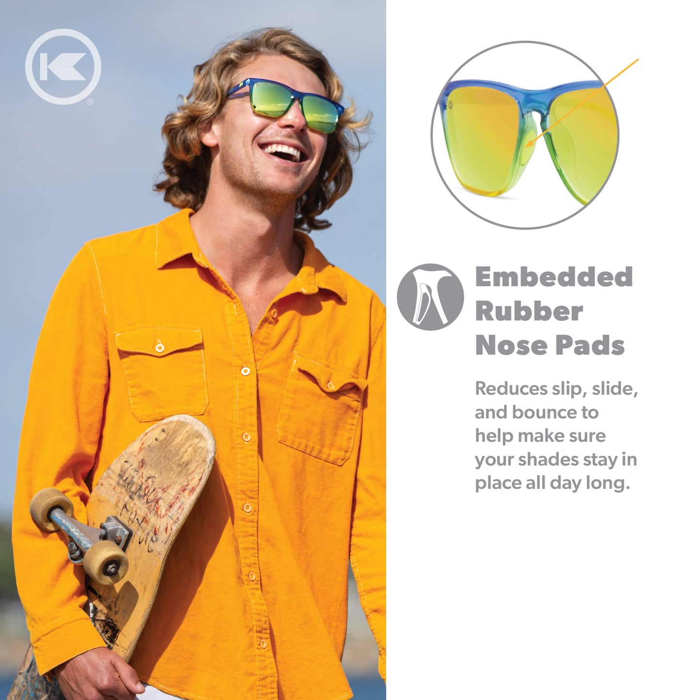 Knockaround Fast Lanes Sport - Polarized Running Sunglasses for Women & Men - Impact Resistant Lenses & Full UV400 Protection, Cool Runnings