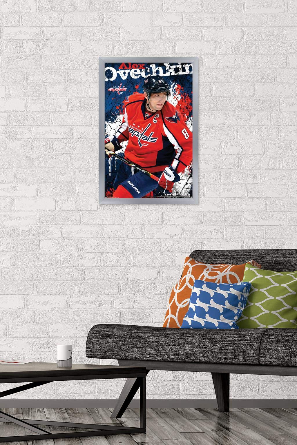 Trends International NHL Washington Capitals - Alex Ovechkin 13 Wall Poster, 14.725" x 22.375", Silver Framed Version
