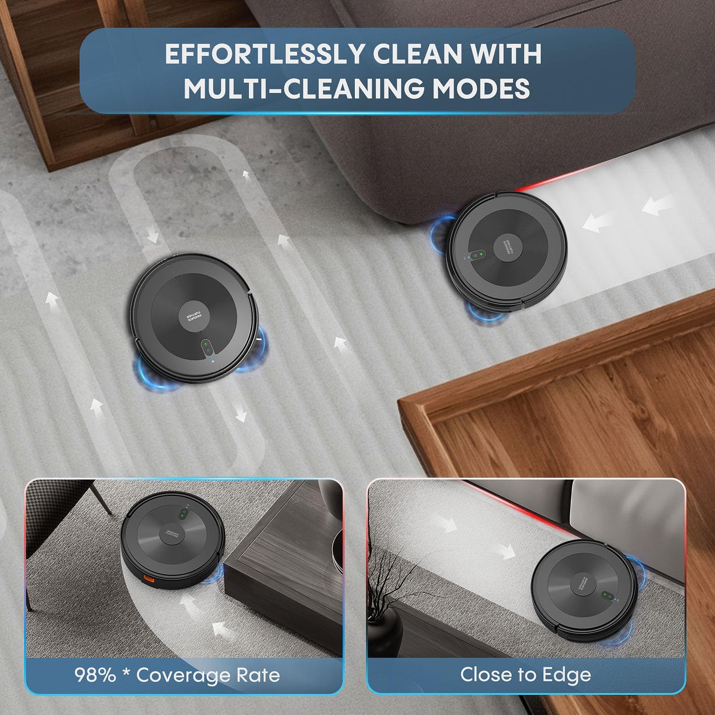 AZQQ Robot Vacuum and Mop Combo: 2-in-1 Robot Vacuum Cleaner 2500Pa Strong Suction & Tangle-Free & Alexa/APP Control & Self-Charging, Schedule Cleaning Robotic Vacuum for Pet Hair, Hard Floor, Carpet