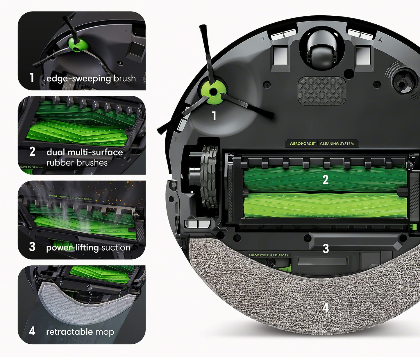 iRobot Roomba Combo j7+ Self-Emptying Robot Vacuum & Mop - Automatically Vacuums and Mops, Fully Retractable Mop pad, Identifies & Avoids Obstacles, Smart Mapping, Works with Alexa, Ideal for Pets