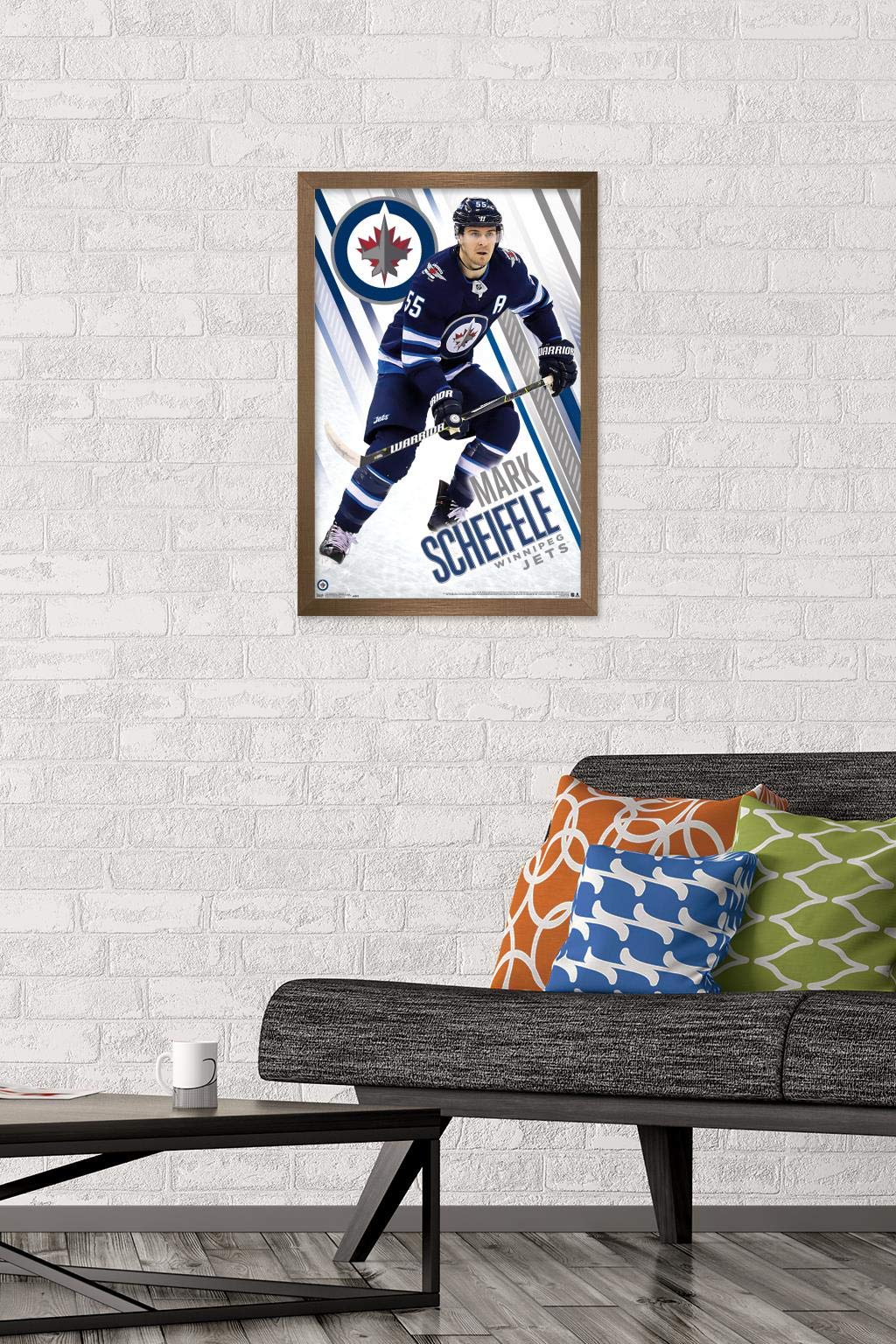 Trends International NHL Winnipeg Jets - Mark Scheifele 18 Wall Poster, 14.725" x 22.375", Bronze Framed Version