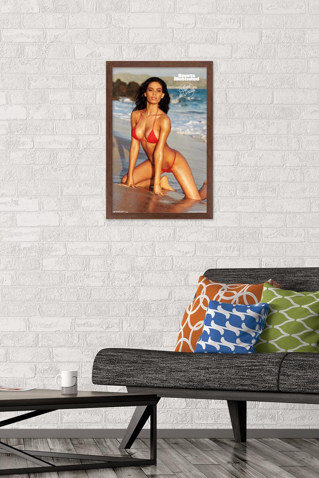 Trends International Sports Illustrated: Swimsuit Edition-Anne De Paula 18 Wall Poster, 14.725" x 22.375", Mahogany Framed Version