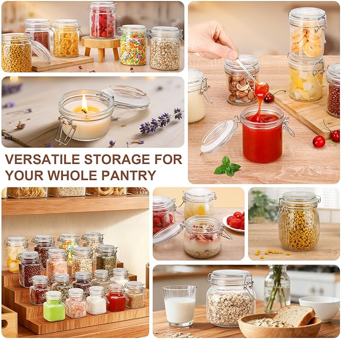 Spice Jars Set of 12, 4 oz Glass Spice Jars with Airtight Lids and Labels, Small Seasoning Jars for Spices, Herbs, Kitchen Spice Organizer