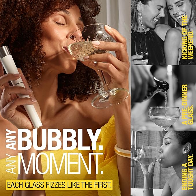 zzysh® Sparkling Wine Stopper | Preserve Fizz 4 Weeks | For zzysh® Sparkling Wine Preservation System | Leakproof Champagne Stoppers, Sparkling Wine Bottle Stopper for half to magnum bottles (Black)