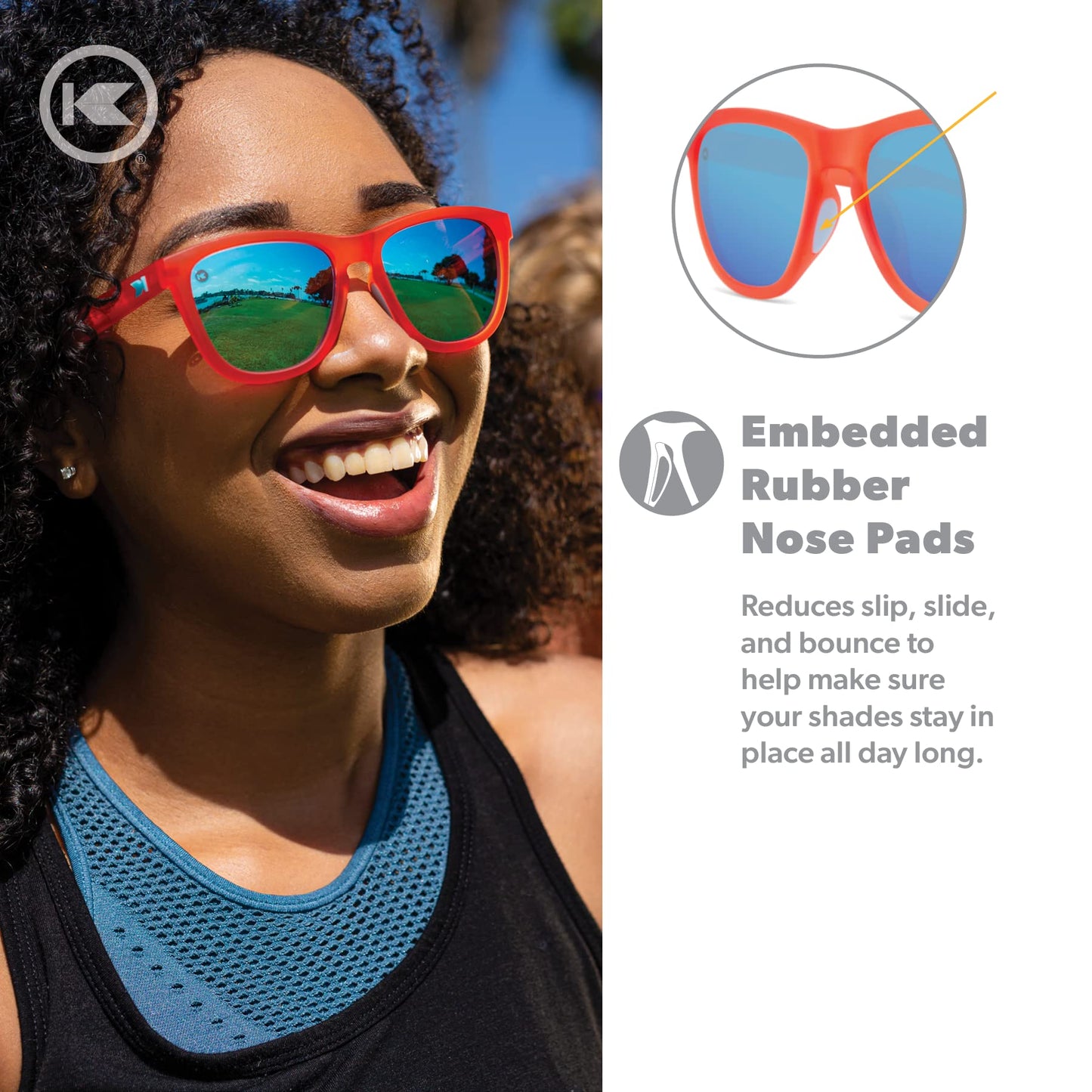 Knockaround Premiums Sport - Polarized Running Sunglasses for Women & Men - Impact Resistant Lenses & Full UV400 Protection, Fruit Punch Red/Aqua