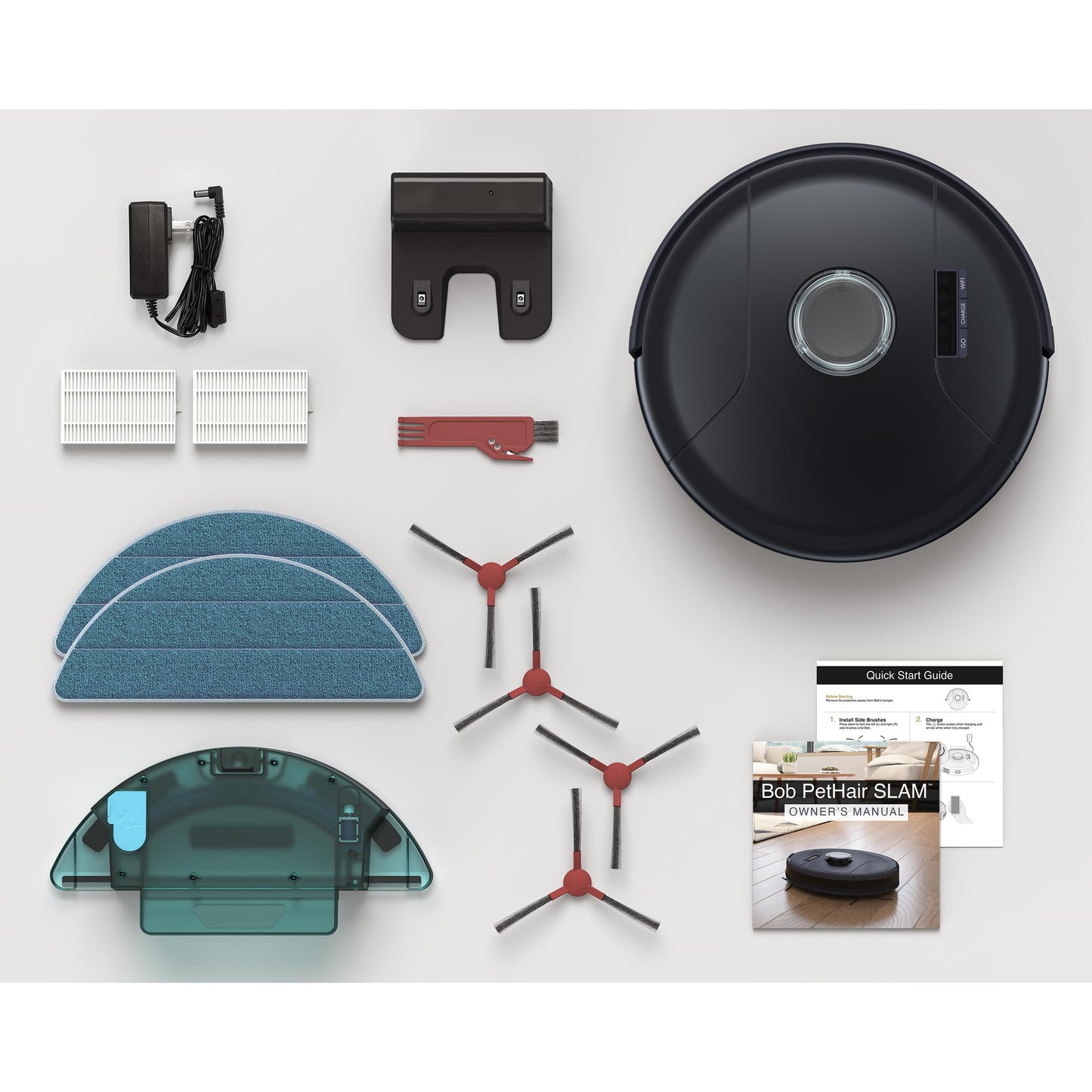 bObsweep PetHair SLAM Robot Vacuum Cleaner with Wet/Dry Mop, Advanced LiDAR Mapping with Editable Map/NoSweep Zones, Alexa/Google Compatible, Good for Pet Hair, Carpet, Hardwood and Tile, in Jet