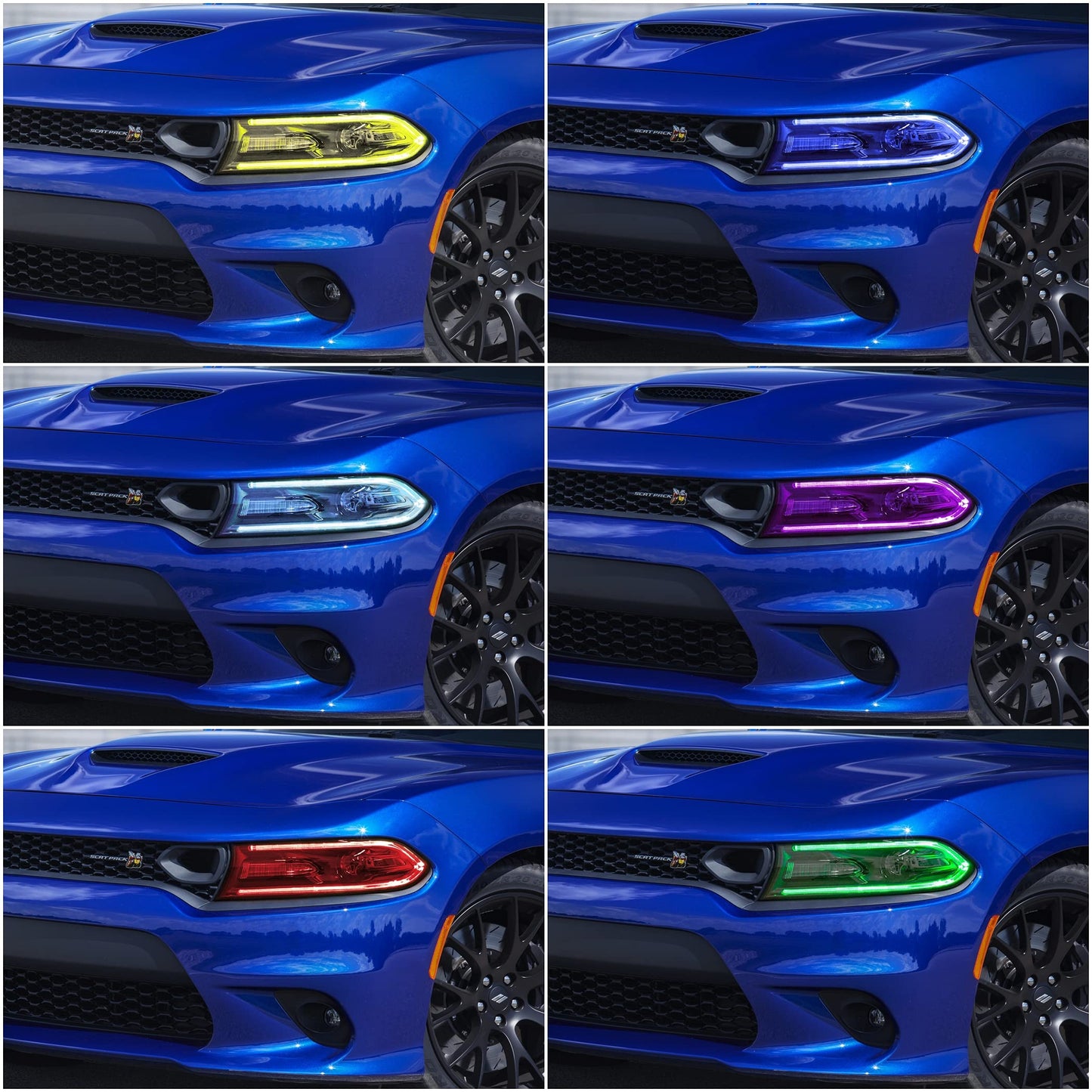 iJDMTOY RGBW Multicolor LED Circuit Board Ambient Lighting Kit Compatible with 2015-up Dodge Charger, Control_by_Smartphone