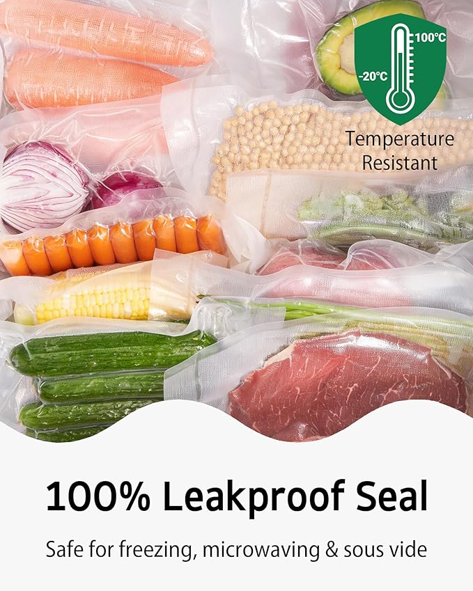 Syntus 100 Count Vacuum Sealer Bags Pint 6 x 10 inch for Seal a Meal, Commercial Grade BPA Free Heavy Duty Precut Seal Bags, Food Vac Bags for Storage, Meal Prep or Sous Vide