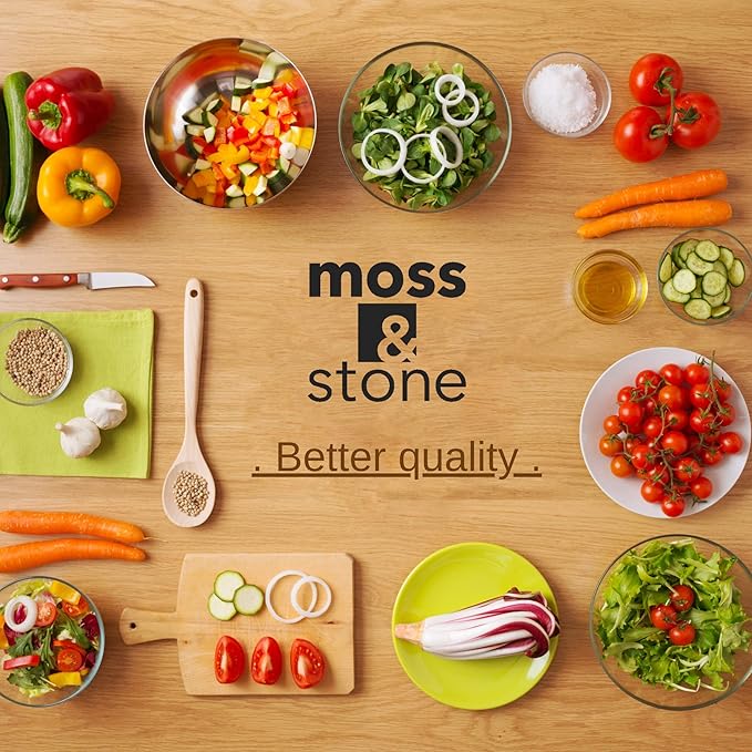 Moss & Stone Electric Hand Blender Set, 300W Immersion Hand Blender with Whisk and Chopper, Stainless Steel Shaft and Blades, 2-Speed Handheld Mixer with Ergonomic Grip, Black
