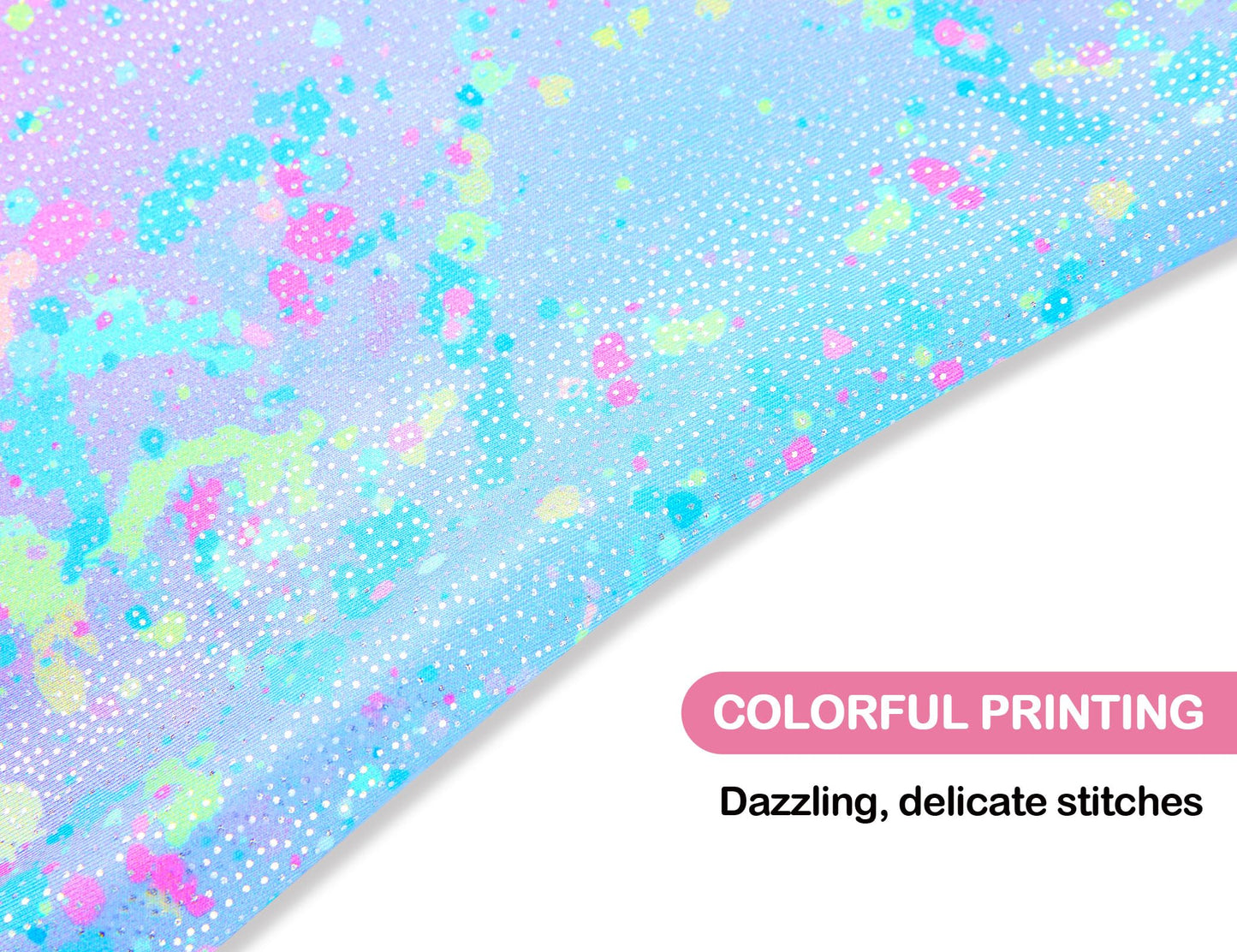 Domusgo Gymnastics Leotards for Girls 6-7 Years Old Colorful Dot Sparkly One Piece Tumbling Outfits