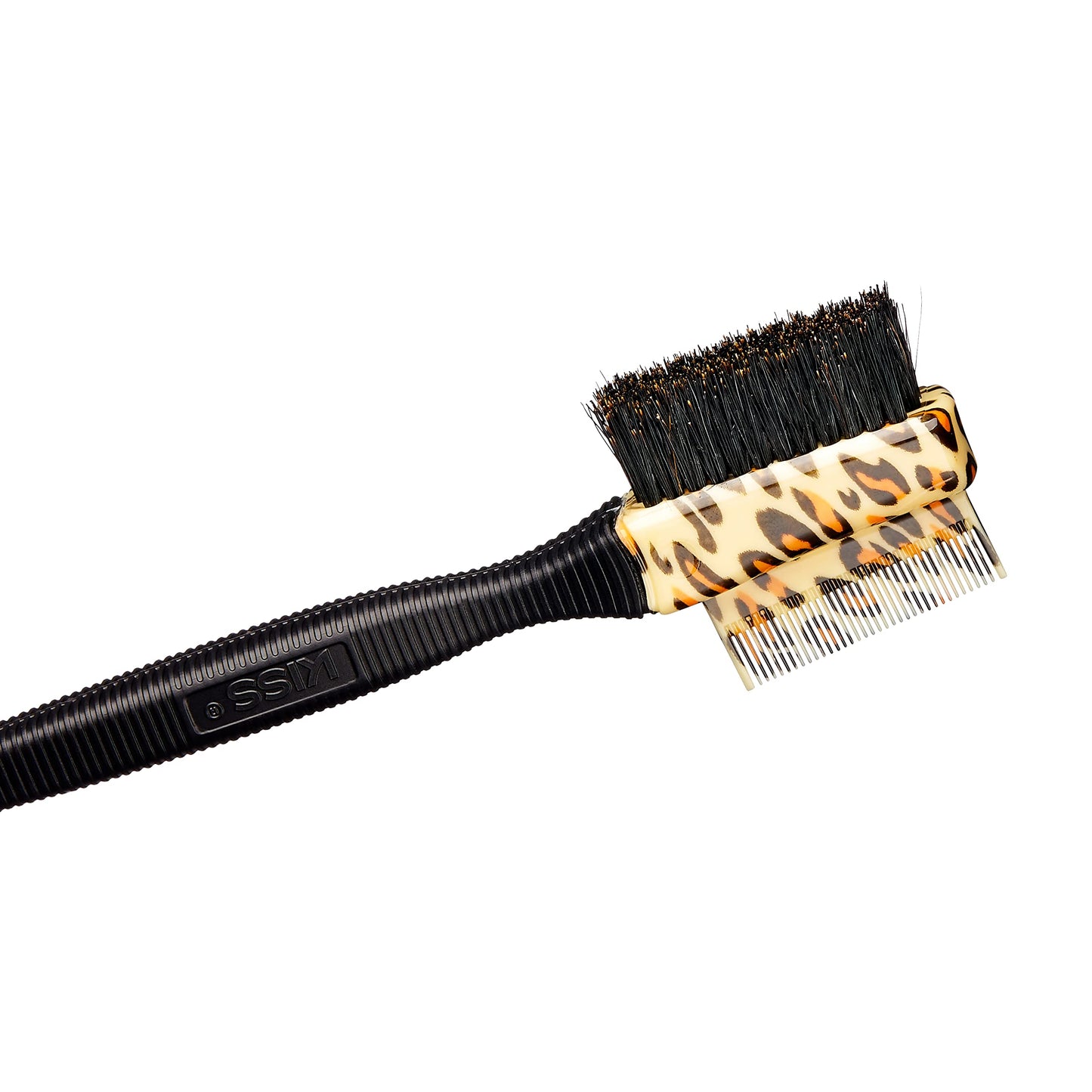 KISS Colors & Care 3-in-1 Professional Edge Styler Plus with Case - Slip-Free Rubber Grip, 100% Boar Bristles, Fine Tooth Comb, Pin Tail Tool, & Protective Case, Versatile & Ultra-Functional, Smooth & Sleek Styling