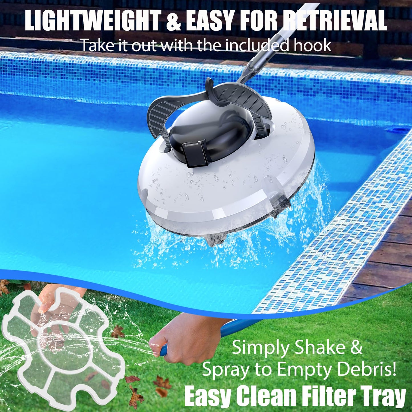 (2025 Upgrade) Cordless Robotic Pool Cleaner, Pool Vacuum for Above Ground Pool with 120 Mins Runtime, Auto-Parking Robot Pool Cleaner for Inground Flat Pools Up to 1000 sq.ft