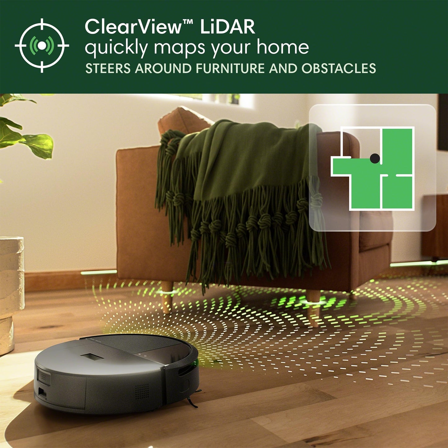 iRobot Roomba 205 DustCompactor Vac Robot Vacuum - Auto-Compacts Debris Within The Robot, No Emptying for 60 Days, Bagless, Intense Power-Lifting Suction, LiDAR Navigation, Multi-Surface Cleaning