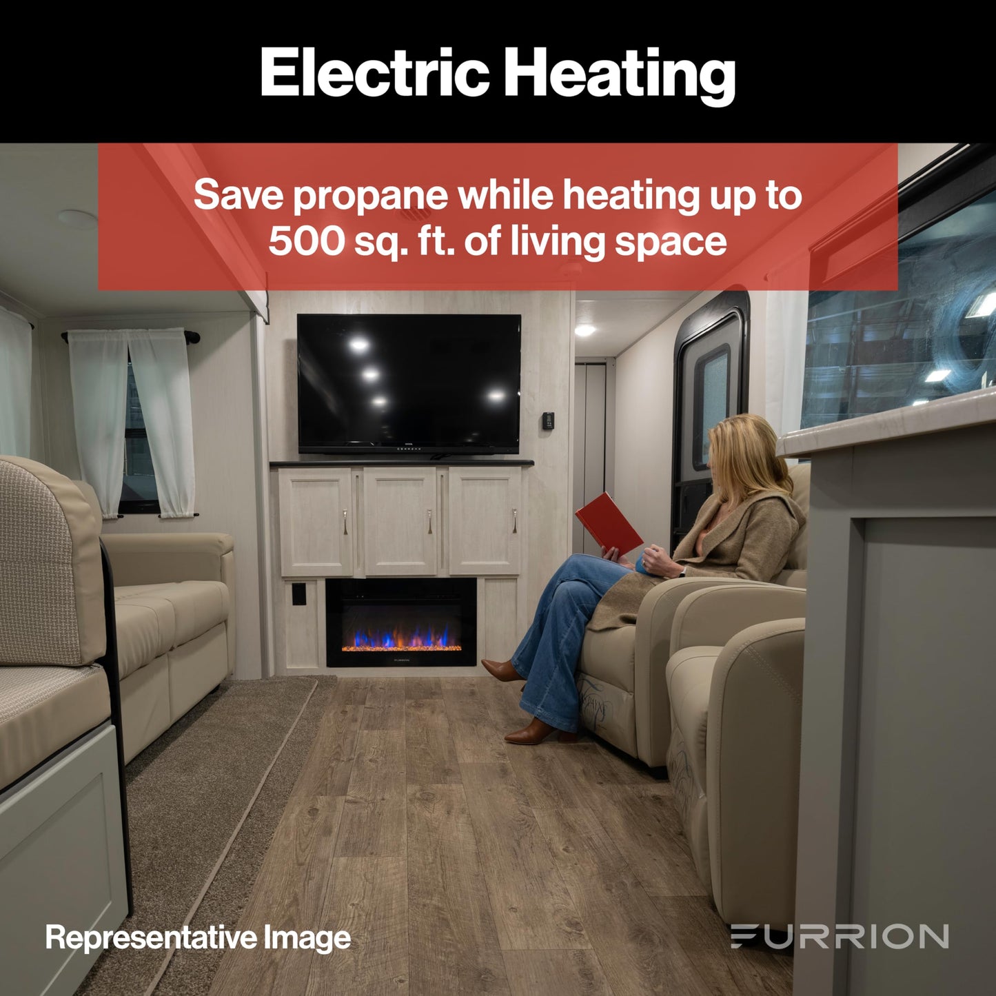 Furrion 30" Electric Fireplace for RV-FF30SW15A-BL