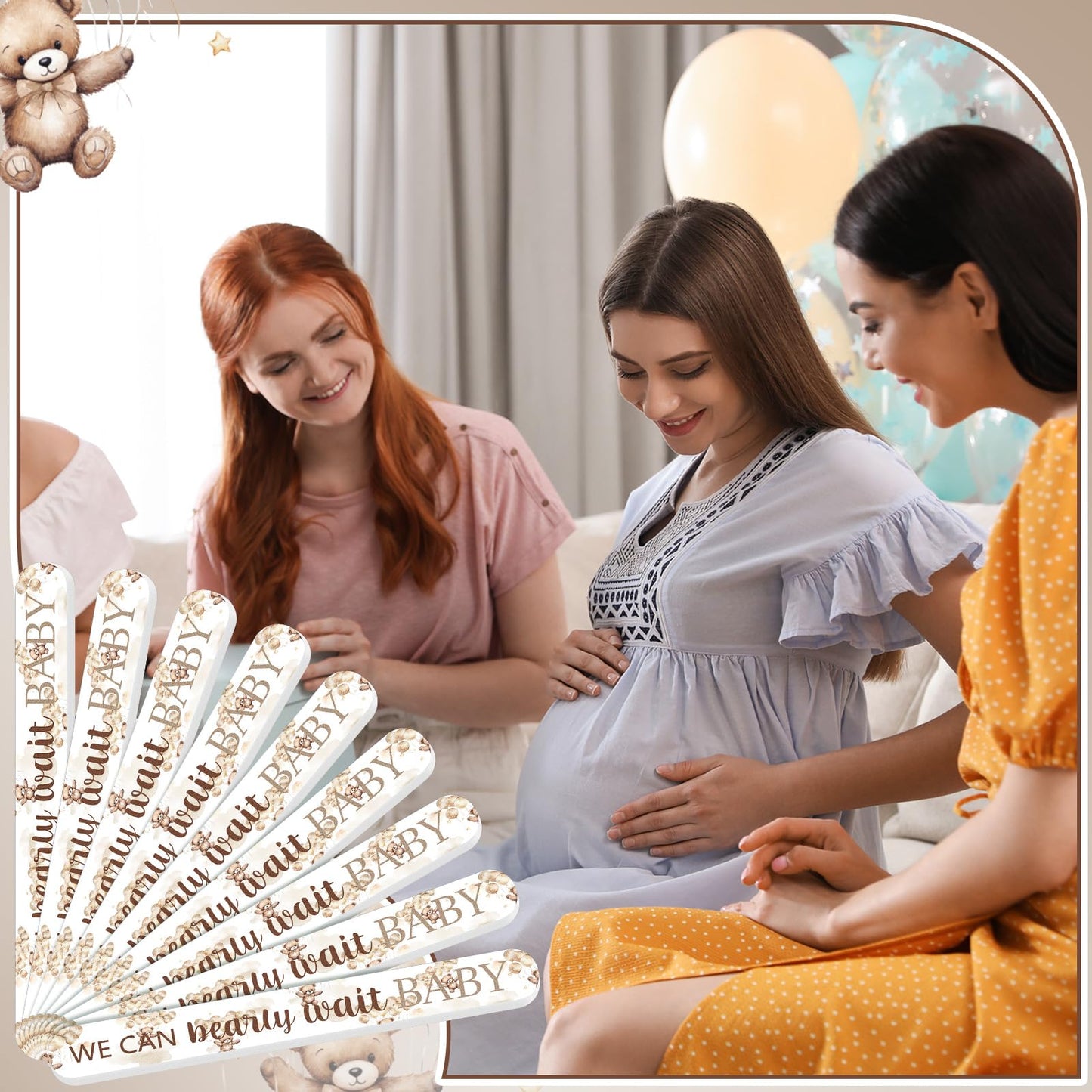 Lanties 50 Pcs We Can Bearly Wait Baby Shower Party Favors Decorations Baby Shower Games Winners Prizes Gifts Bulk Bear Emery Board Nail Files for Adults Guests Gender Reveal Favors Gift Bags Stuffers