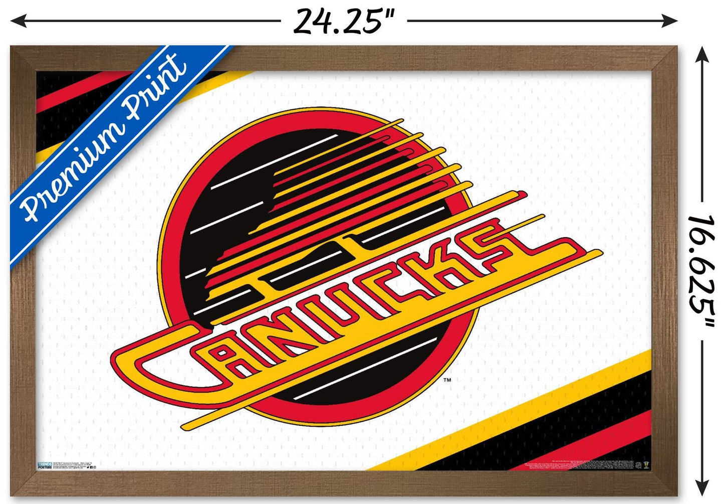 Trends International NHL Vancouver Canucks - Retro Logo 19 Wall Poster, 14.725" x 22.375", Bronze Framed Version
