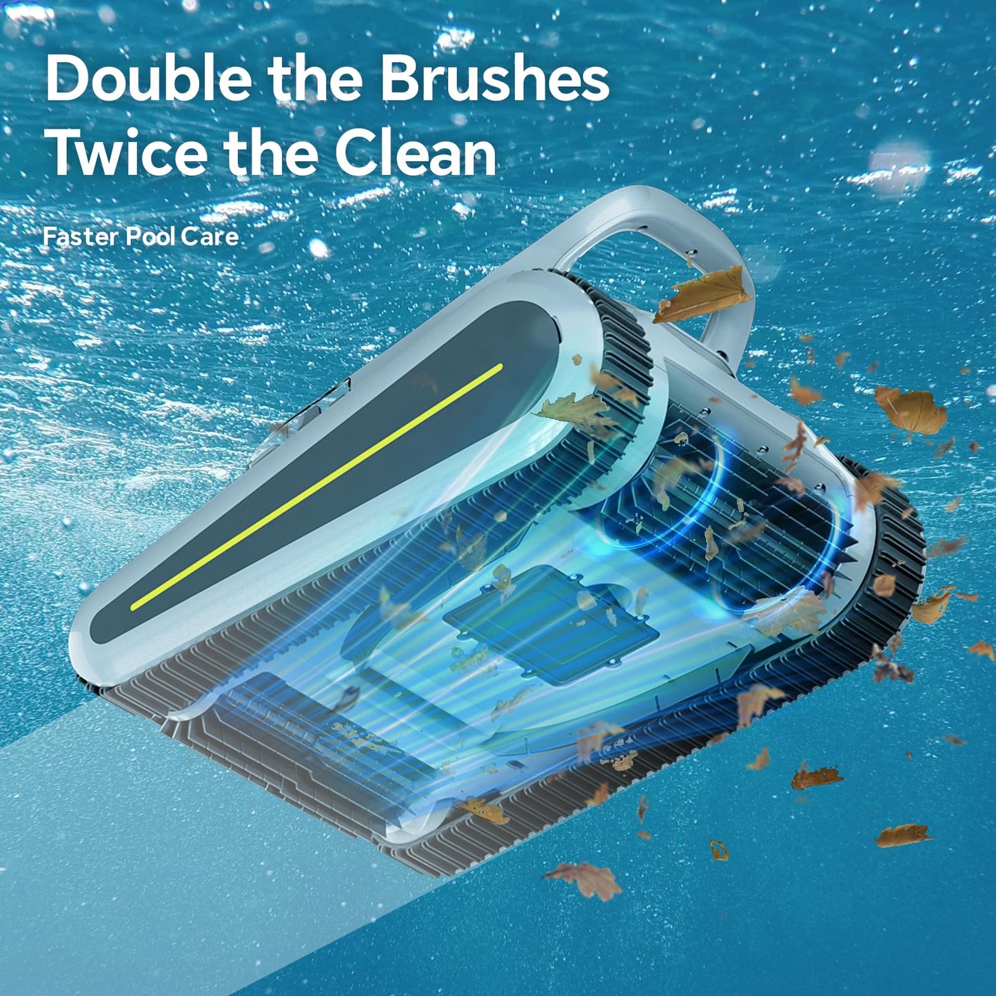 Cordless Robotic Pool Cleaner -Pool Vacuum 180W Brushless Motor, 45,000Pa Suction, Wall Climbing, Sonar Navigation, 3 Modes Automatic Pool Robot for Inground & Above-Ground Pools Up to 2150 Sq. Ft.