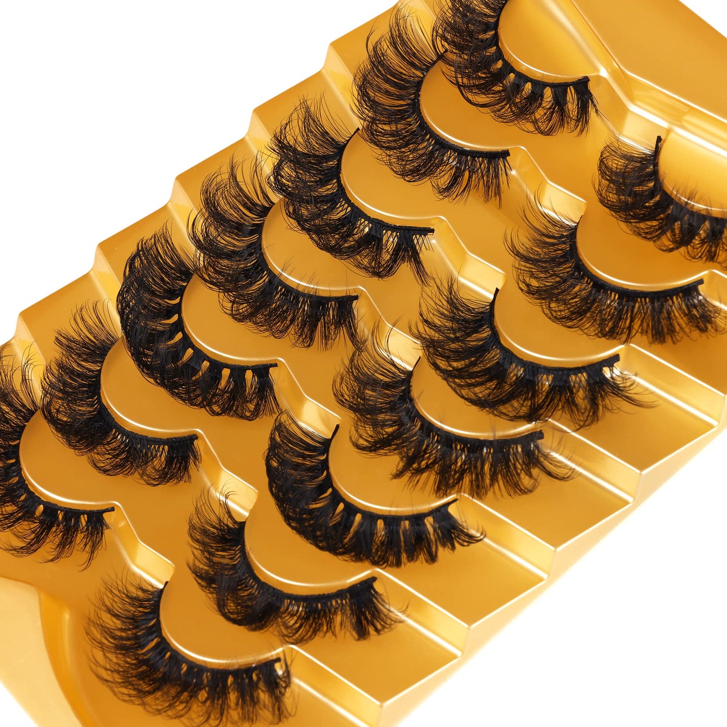 JIMIRE Mink Dramatic Wispy False Eyelashes Fluffy 20MM 6D Volume Crossed Strip D Curl Eye Mixed Lashes Pestañas Thick Soft 7 Styles 7 Pairs Pack
