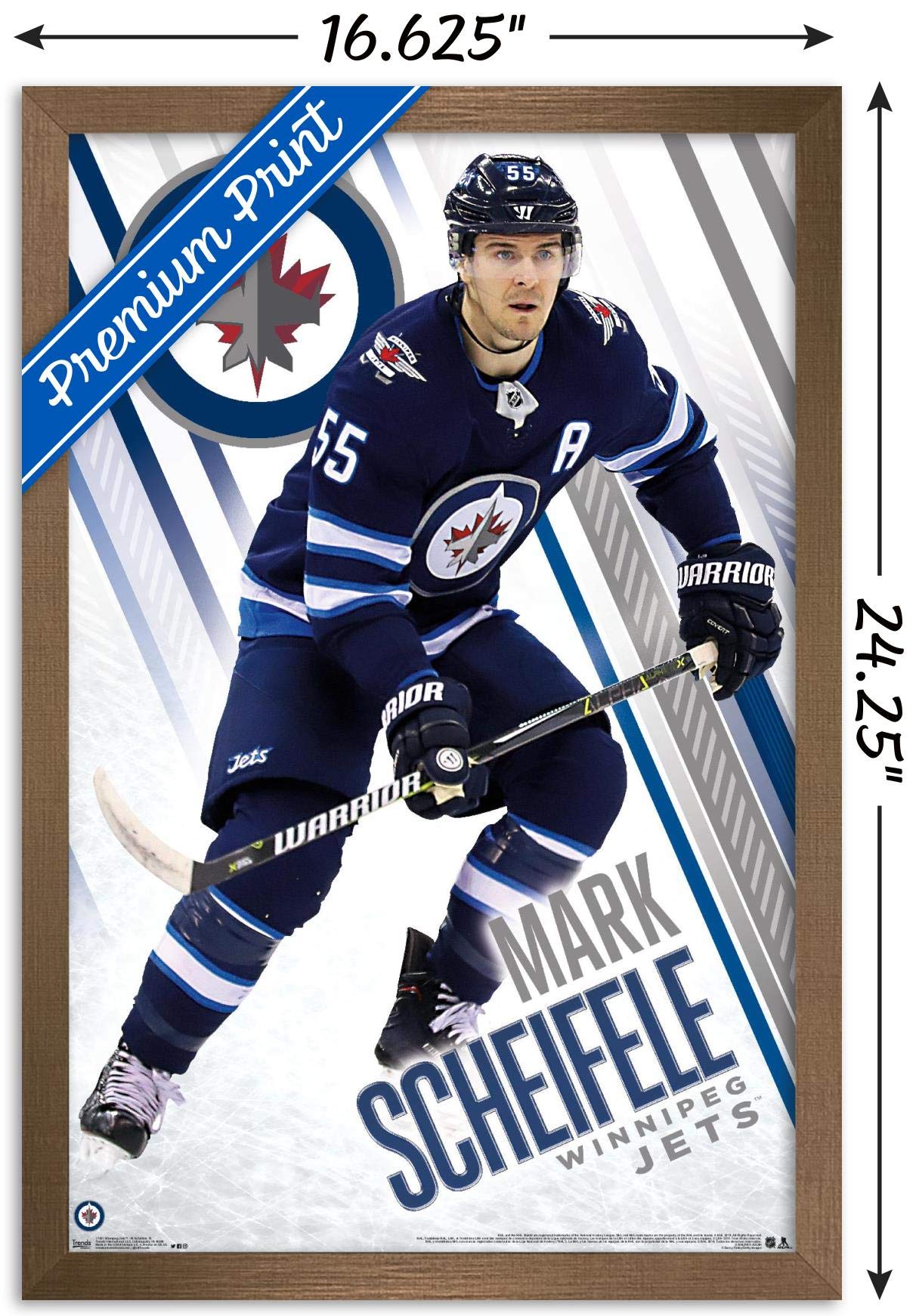 Trends International NHL Winnipeg Jets - Mark Scheifele 18 Wall Poster, 14.725" x 22.375", Bronze Framed Version
