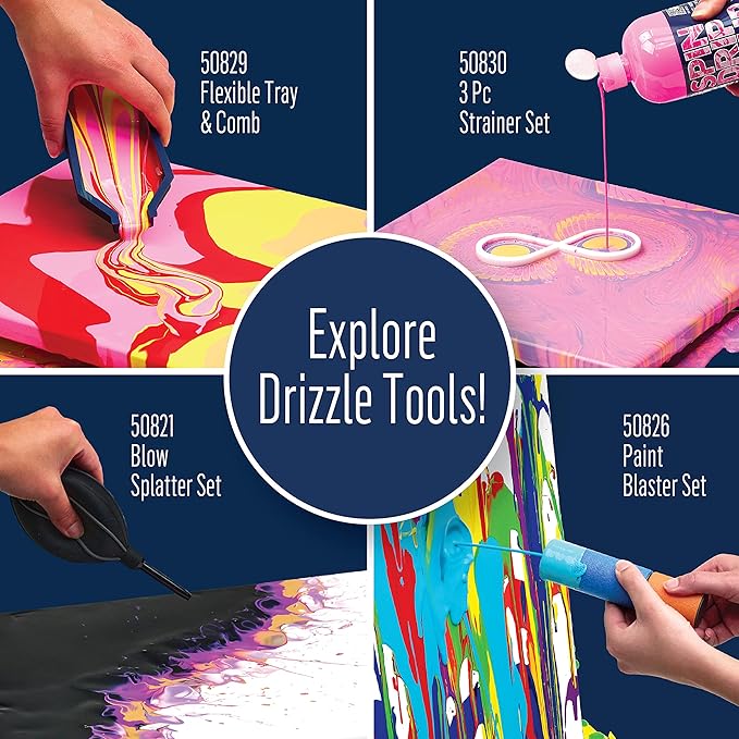 FolkArt Drizzle Combing Squeeze Bottle Set, Durable Tools for DIY Paint Pouring Arts and Crafts Projects, 50825