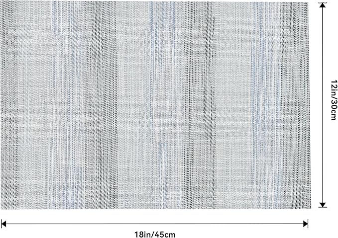 Leetaltree LightSteel Blue Placemats Set of 6 - Heat Resistant Non-Slip Place mats for Dining Table, Washable Durable PVC Vinyl Woven Table Mats(LightSteel Blue, 6)