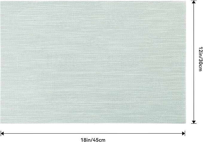 Leetaltree Mint Cream Placemats Set of 8 - Heat Resistant Non-Slip Place mats for Dining Table, Washable Durable PVC Vinyl Woven Table Mats(Mint Cream, 8)