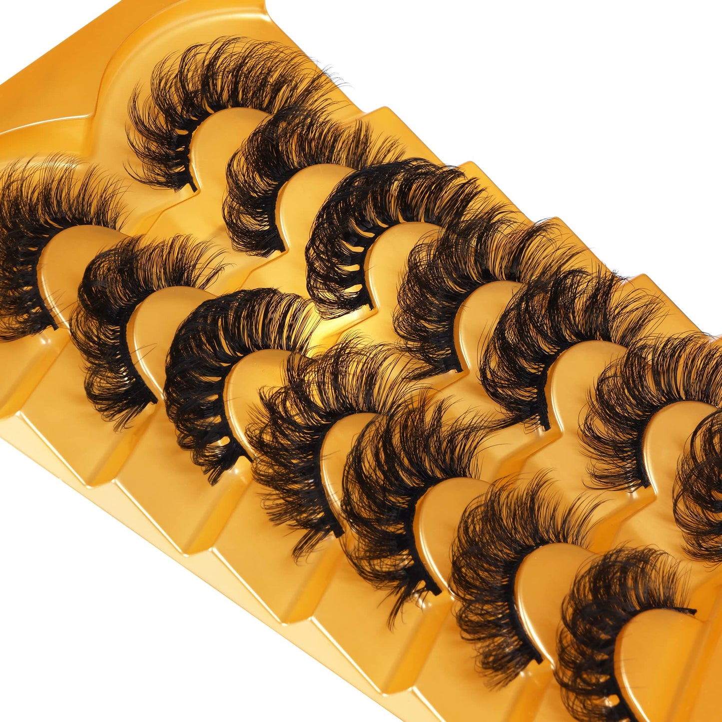 JIMIRE Mink Dramatic Wispy False Eyelashes Fluffy 20MM 6D Volume Crossed Strip D Curl Eye Mixed Lashes Pestañas Thick Soft 7 Styles 7 Pairs Pack