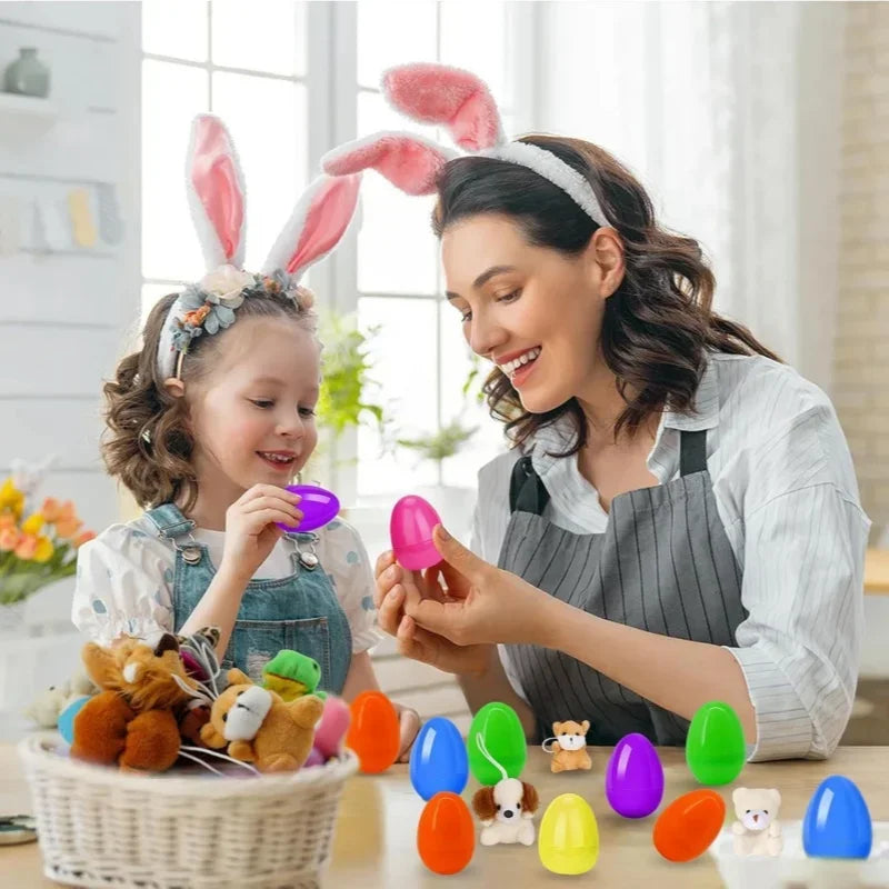 12/24/36pcs Easter Fillable Eggs Colorful Plastic Eggshell Creative Easter Gift Box Children's Toys Wedding Birthday Party Decor