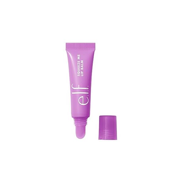 e.l.f. Squeeze Me Lip Balm, Moisturizing Lip Balm For A Sheer Tint Of Color, Infused With Hyaluronic Acid, Vegan & Cruelty-free, Grape