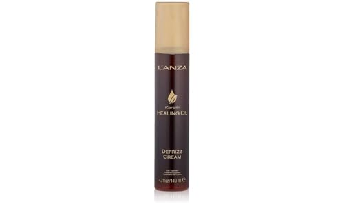 L’ANZA Keratin Healing Oil De-frizz Cream, For a Shiny Finishing and a Long-lasting Look, With Triple UV and Heat Protection, Suitable For All Hair Types, Travel-size (4.7 Fl Oz)
