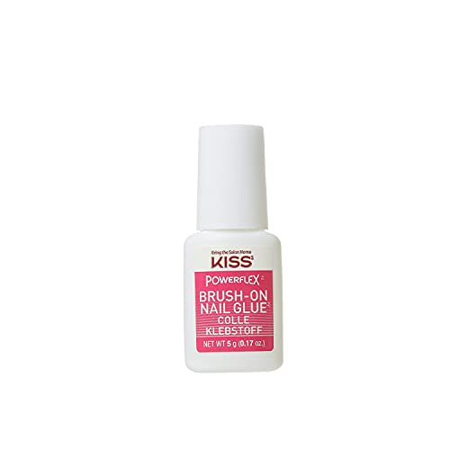 Kiss Powerflex Brush On Nail Glue 0.17 Ounce (Pack of 2)