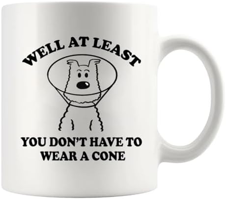 Well At Least You Don’t Have To Wear A Cone Get Well Soon Gifts For Women After Surgery Men Recovery Gifts From Friends Feel Better Get Well Ceramic Mug (White)