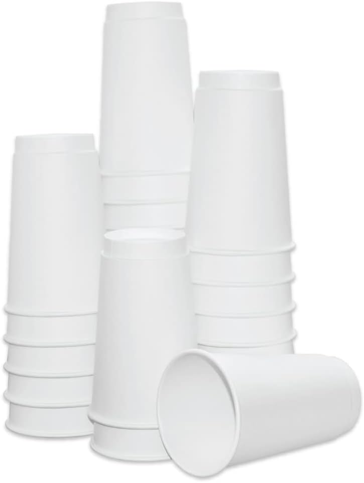 Insulated Paper Cups for Coffee & Tea Made in USA | Recyclable Double Wall Disposable To-Go Cups for Hot Beverages | Sturdy, Food Safe, and Eco-Friendly Hot Cups (16 oz, 500 Count)