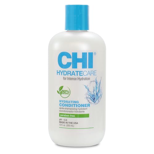 CHI HydrateCare Hydrating Conditioner, Balances Hair Moisture and Protects Against Damage and Hair Breakage, Sulfate, Paraben, & Cruelty-Free, 12 Oz