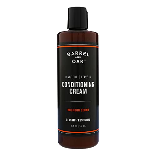 Barrel and Oak - Leave In Conditioning Cream, Conditioner, Hair Cream for Men, Restores Dry Hair, Adds Shine, Healthy Hair Growth, Natural Fragrance, Vegan (Bourbon Cedar, 16 oz)