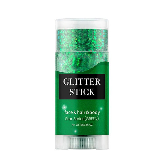 Face and Body Glitter Stick, Singer Concert Music Rave Face Body Sequins Glitter Stick for Women Face/Body/Hair/Eyes/Lip Glitter Makeup. (Green Body Glitter Stick)