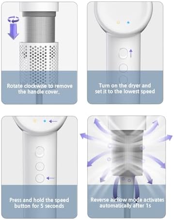 Beauti Flow Hair Dryer, High-Speed Ionic Blow Dryer, 110,000 RPM Low Noise Thermo-Control HairDryer, for Curly Hair for Home Travel Salon, No Heat Damage Care