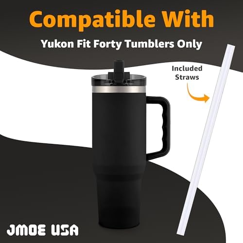 Jmoe USA 40 oz Replacement Lid For Yukon Fit Forty Tumbler With Handle | 2 in 1 Straw Lid | Made of BPA Free Tritan Plastic | 100% Leakproof Design | Dishwasher Safe (1-Pack)