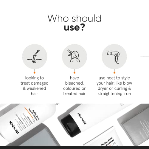 Minimalist Hair Shampoo for Damaged Hair & Frizzy Hair | Maleic Bond Repair Complex 3.5% | With Argan Oil, Ceramides & Coconut Oil | For Women & Men | 8.5 Fl Oz / 250 ml