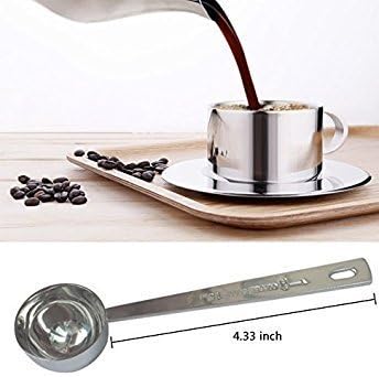 Stainless Steel 1 Tablespoon Measuring Coffee Scoop Spoon, Set of 5