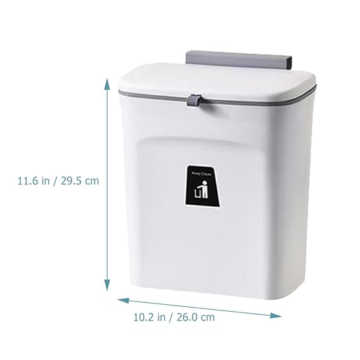 PATKAW Wall-Mounted Kitchen Trash Can 9l with Lid Plastic Garbage Bin Sealed Compost Bin with Removable Inner Bucket for Indoor Food Waste Storage