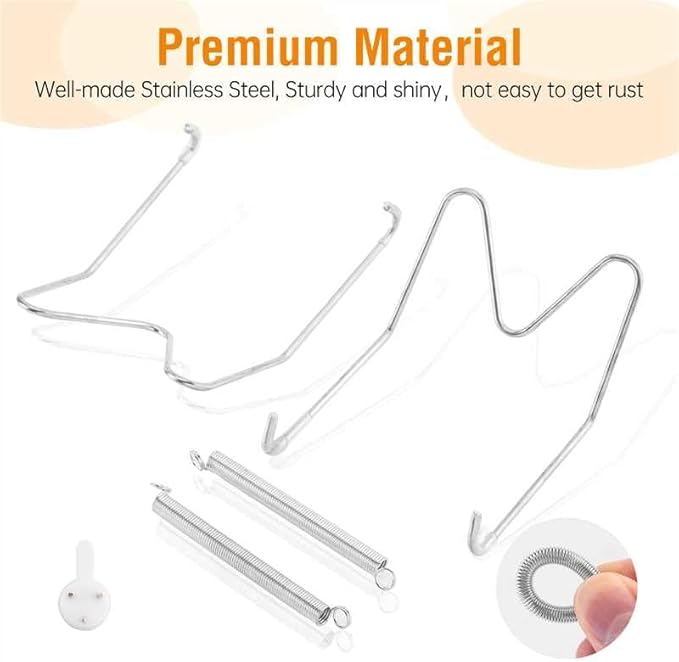 Plate Hangers for The Wall, Suitable for 6-8 inch Decorative Plate, Stainless Steel Wire Plate Holder with Wall Hooks and Rubber tip Protectors, Plate Hangers for Displaying Plates, Platter, Silver