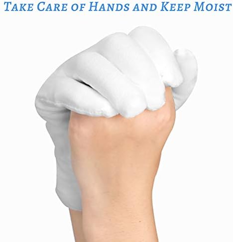30 Pcs White Cotton Gloves for Dry Hands Moisturizing Eczema Overnight, Men and Women Stretchable Cloth White Gloves for Coin Jewelry Silver Inspection Halloween