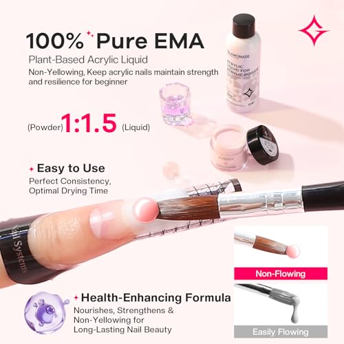 Acrylic Nail Kit for Beginners: Professional Complete Set with Drill UV Light Gel Polish Nail Art Tools for Salon Quality Manicures at Home