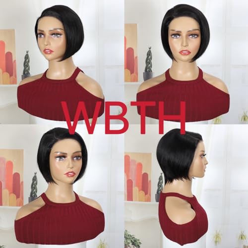 Pixie Cut Wig Human Hair 5X5 HD Lace Straight Wear and Go Glueless Wigs Human Hair Pre Plucked Pre Cut Short Pixie Cut Wigs for Black Women (Natural Color)