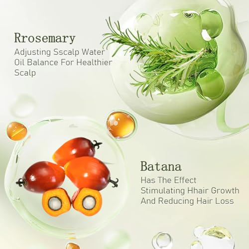 Batana Oil Hair Growth Bundle-100% Pure Natural Rosemary Oil and Hair Growth Shampoo-Natural Hair Treatment for Women & Men –Hair loss & Thicker, Healthier Hair