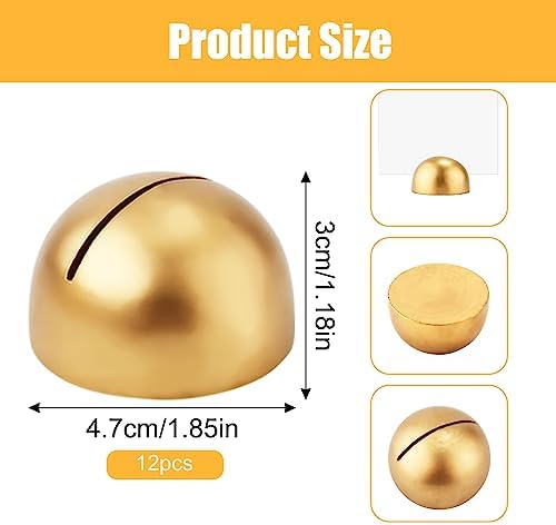 12pcs Round Table Number Stands, Modern Place Card Holders - Gold